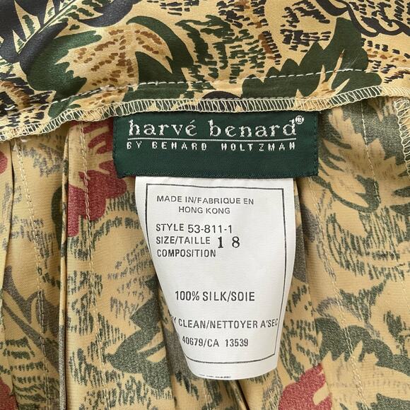 Vintage 80s High Rise Silk Maxi Skirt Box Pleated Button Down Skirt Floral Sz 18 - Picture 8 of 11